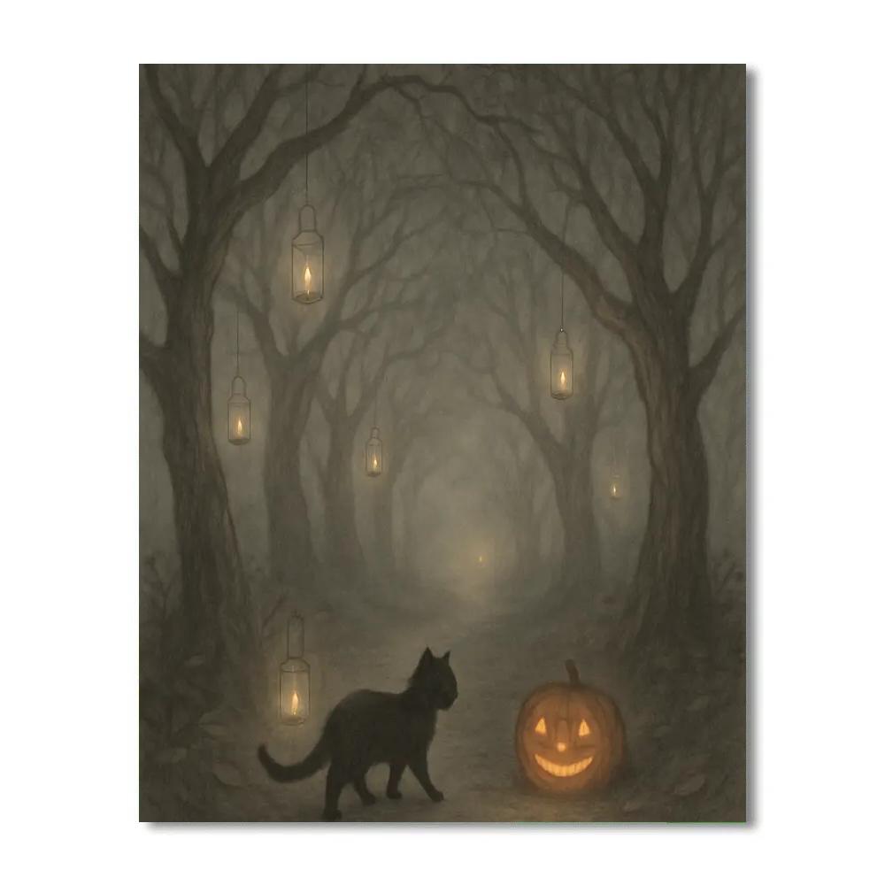 Fogbound Willow Path paint by number