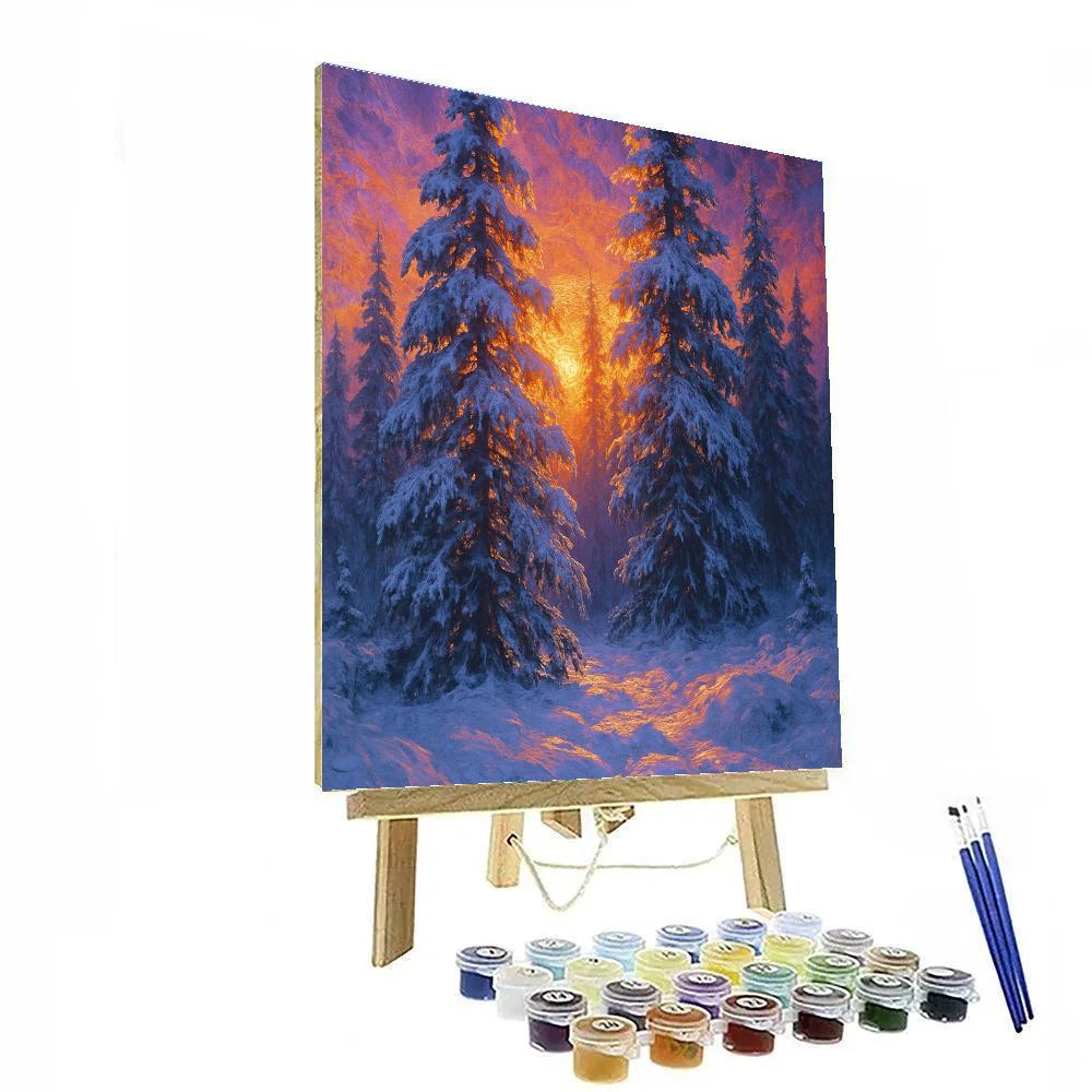 Sunset Pines And Frost Numbered painting kits