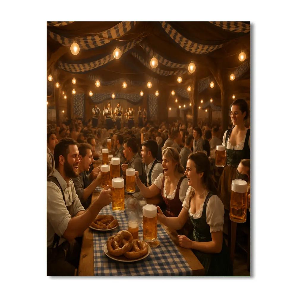 Oktoberfest Beer Tent Toast Number painting