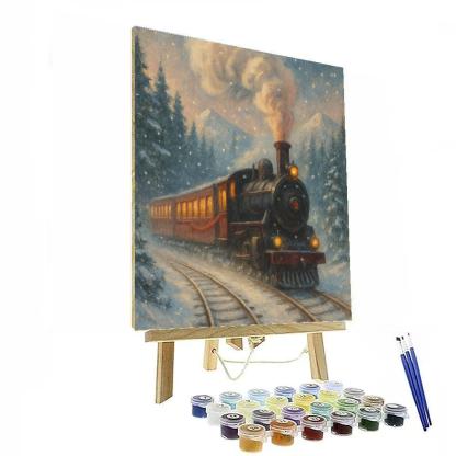 Snow-Brush Train Ride paint by numbers