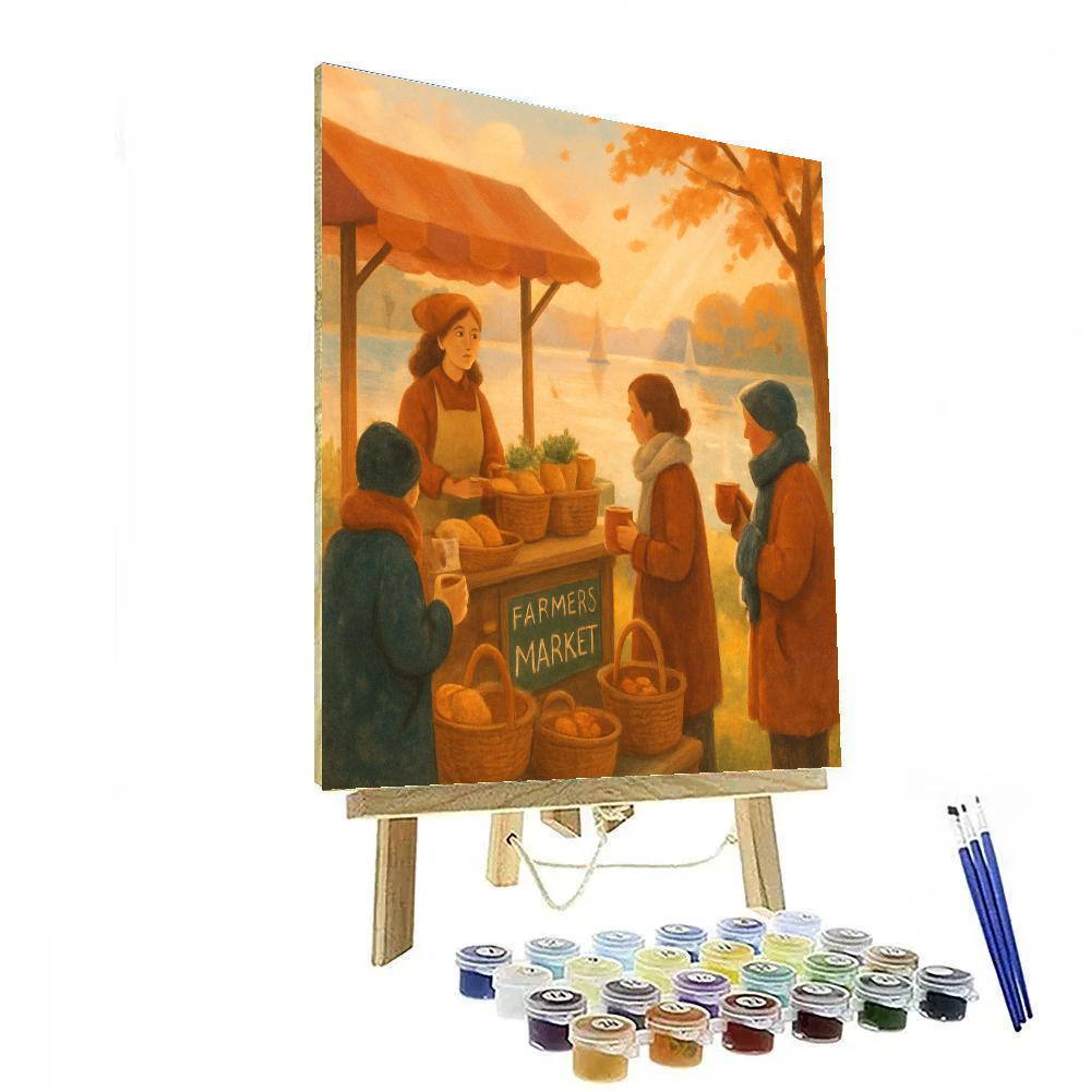 Lakeside Market Morning paint by numbers