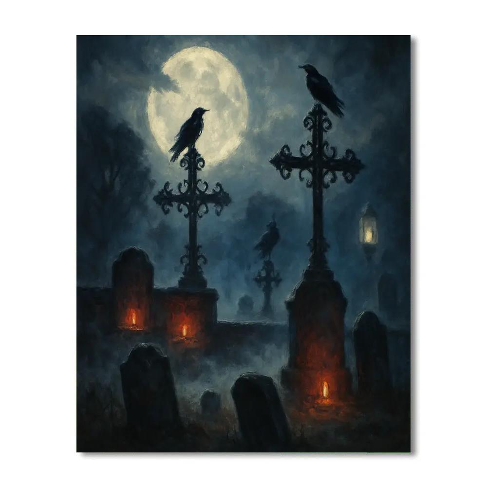 Ravencroft Cemetery Twilight paint by number