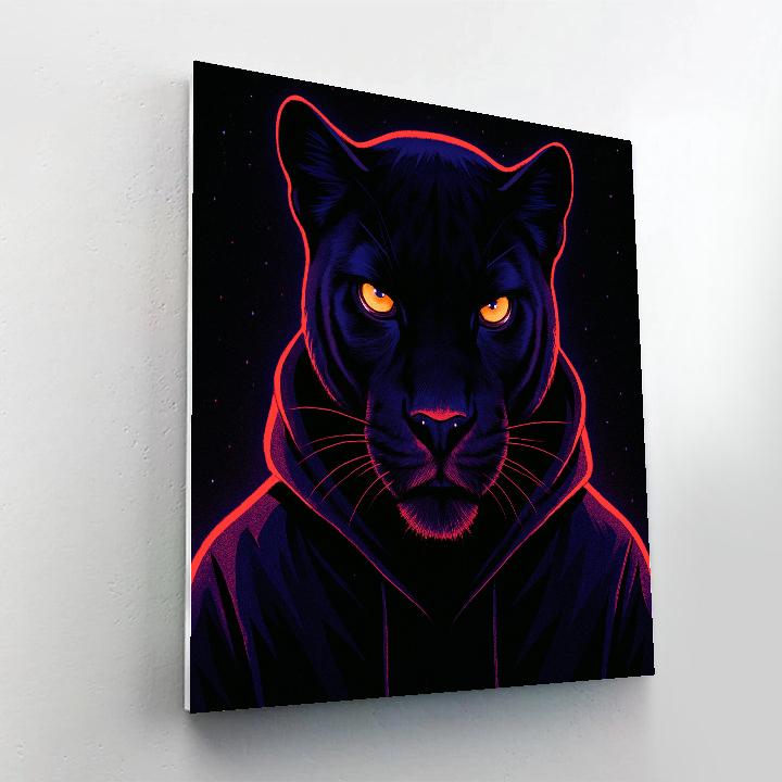Glittering Panther Halo Paint by numbers art