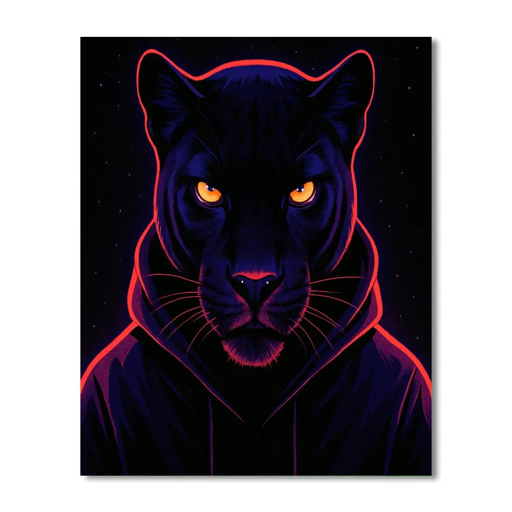 Glittering Panther Halo Paint by numbers art