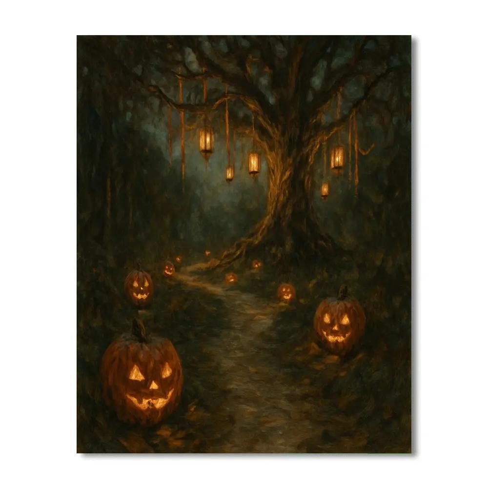Carved Path To The Lantern Tree Numbered painting kits