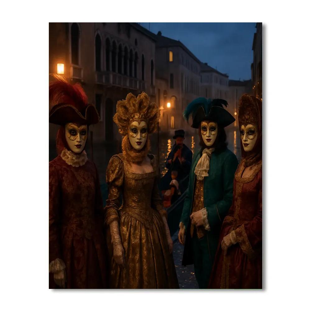 Venice Carnival Masked Parade Numbered painting kits