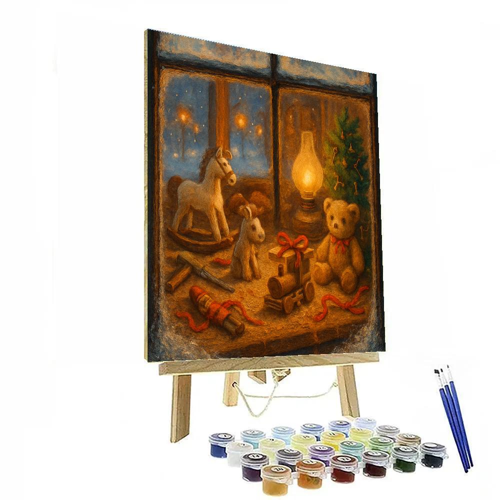 Toymaker Workshop Window Paint by numbers art