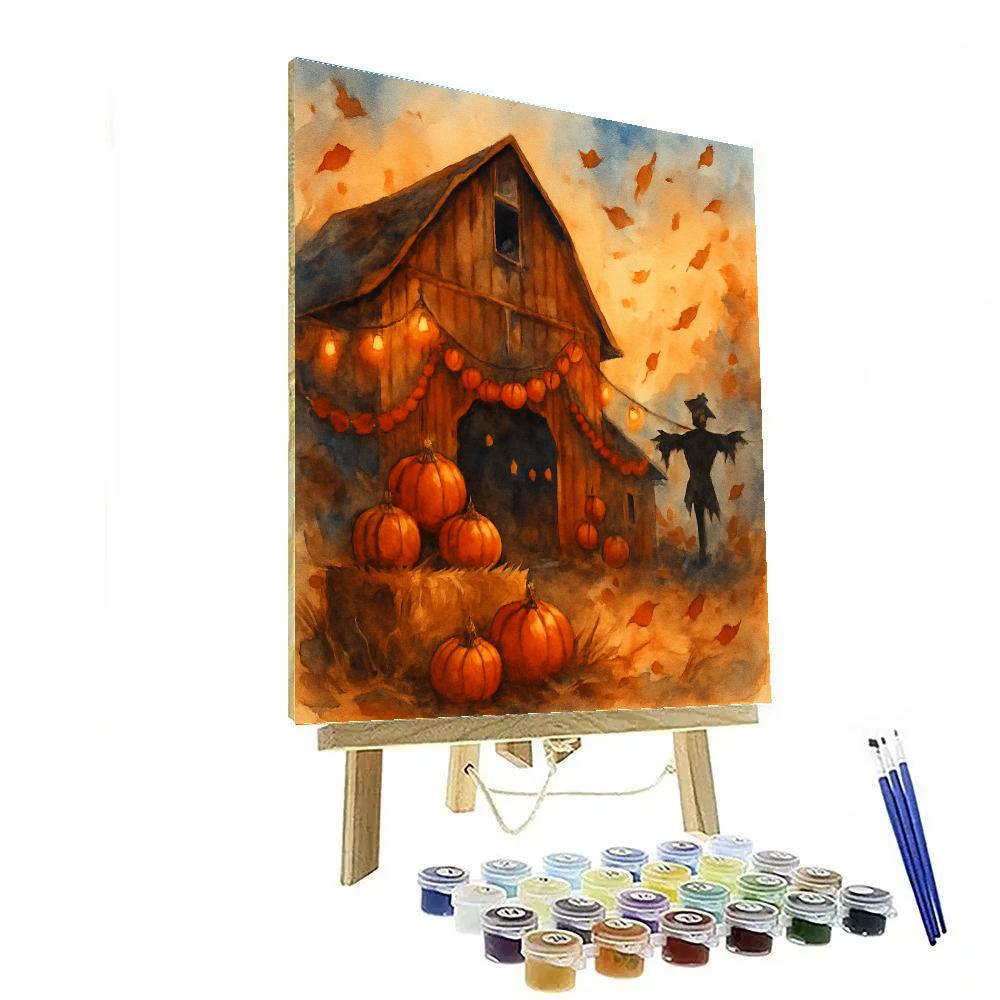 Harvest Barn At Dusk paint by color