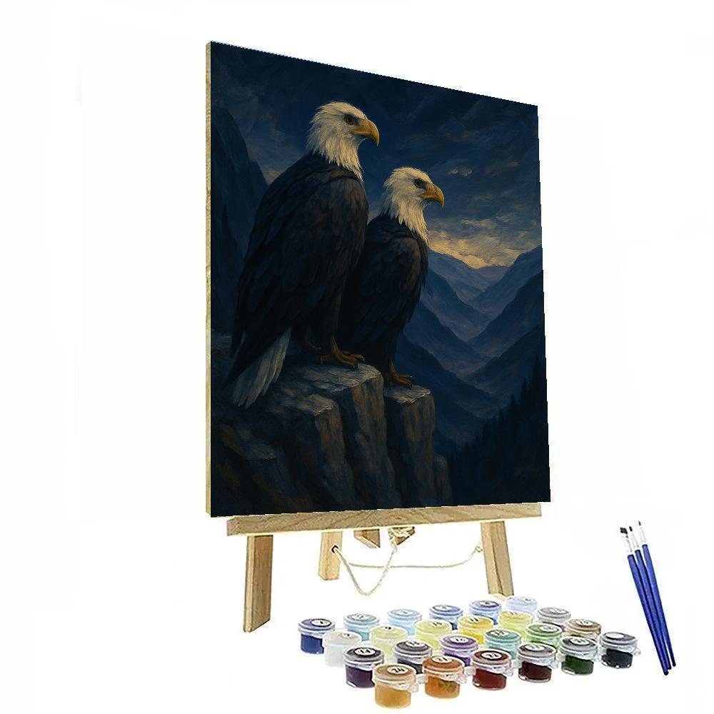 Mountain Eagles At Dusk Paint by numbers kits