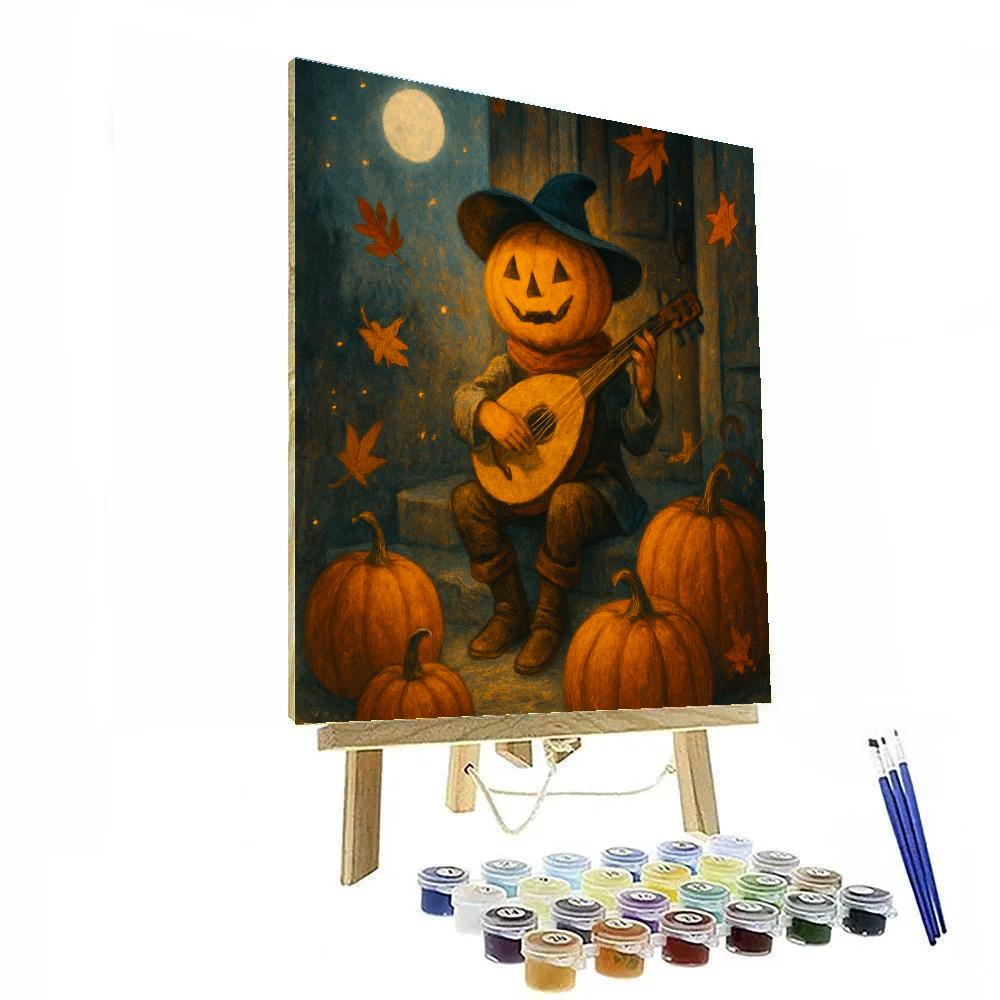 Midnight Tea With The Pumpkin Bard paint by number