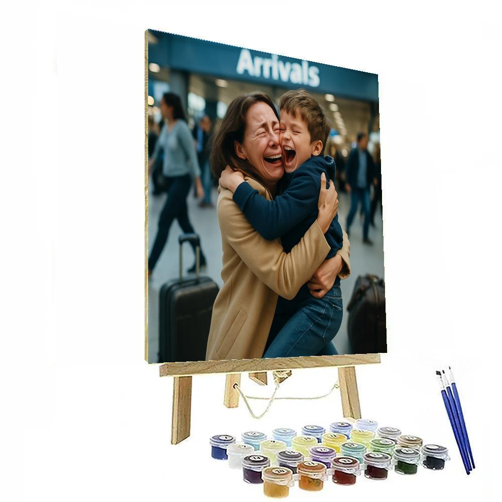 Airport Reunion Hug Paint by numbers art