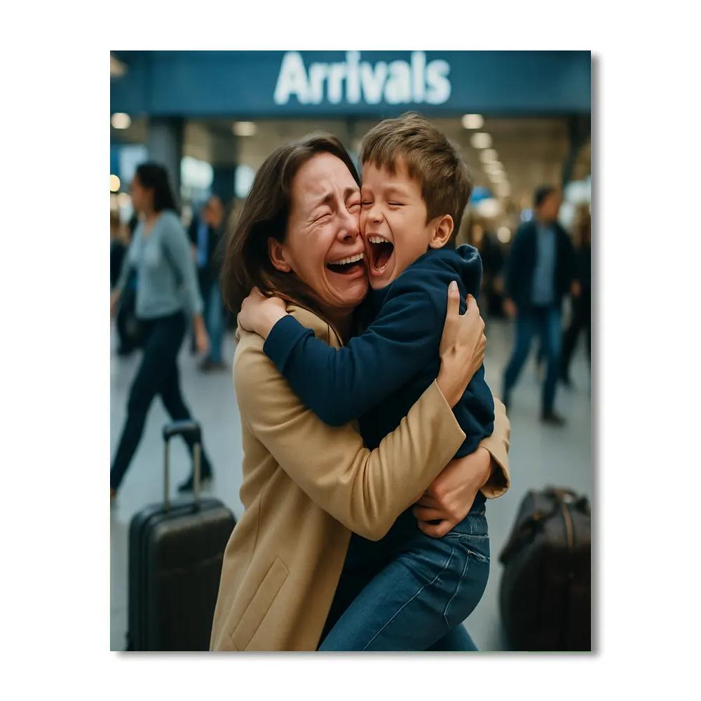 Airport Reunion Hug Paint by numbers art