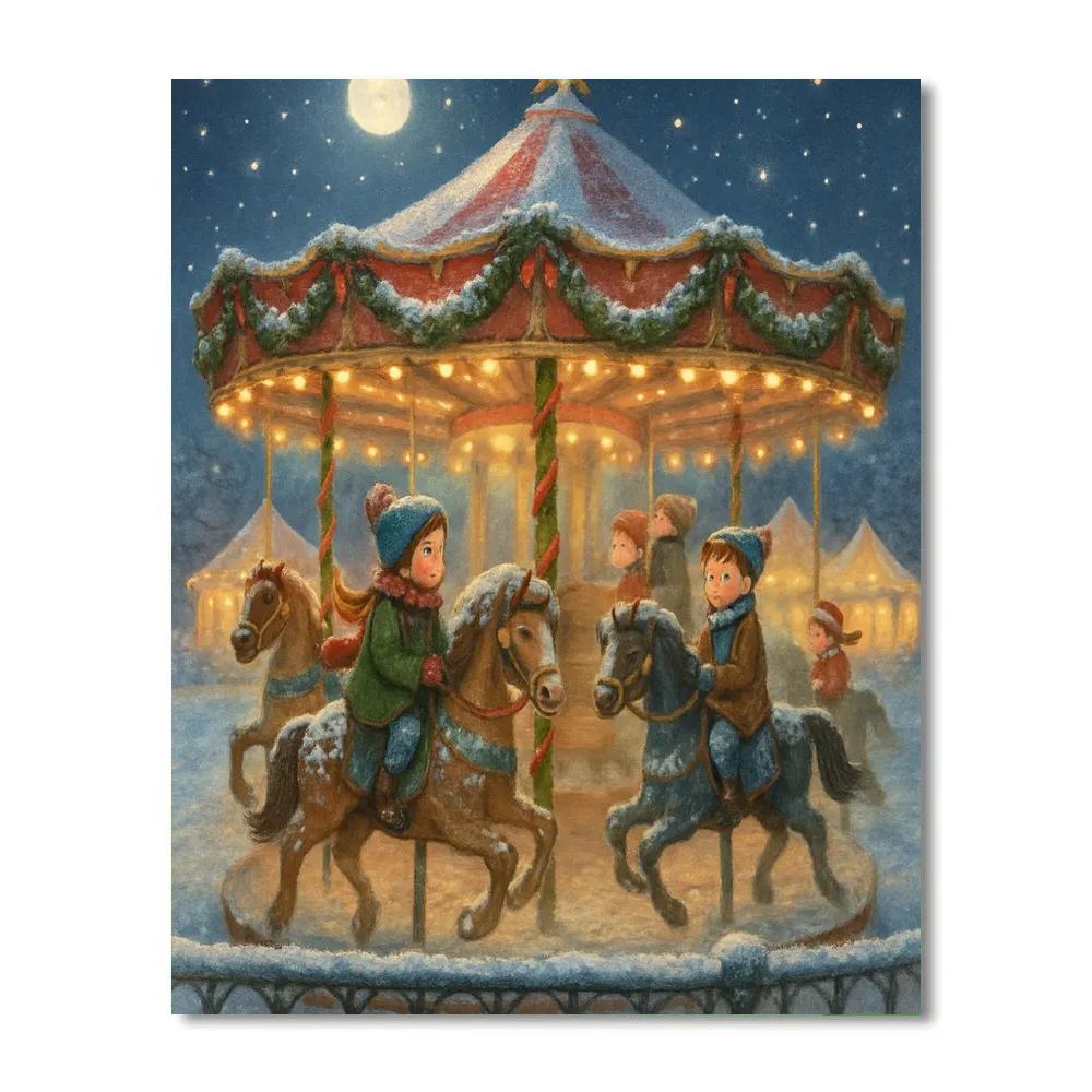 Frosted Carousel Eve Paint by numbers kits