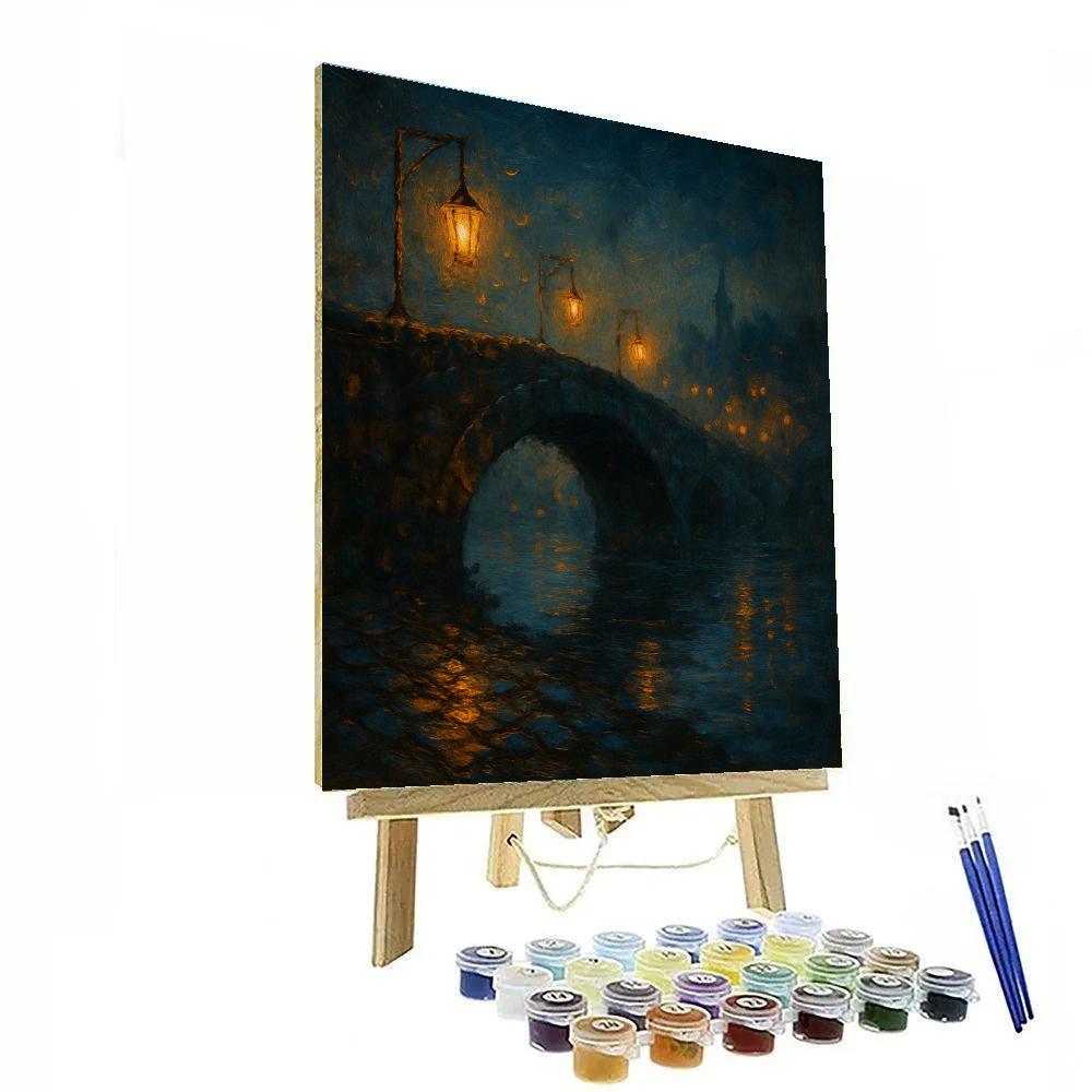 Lantern Bridge Over Mist Number painting