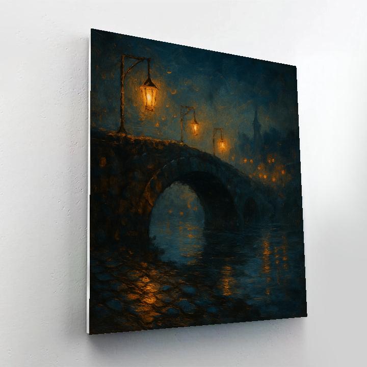 Lantern Bridge Over Mist Number painting