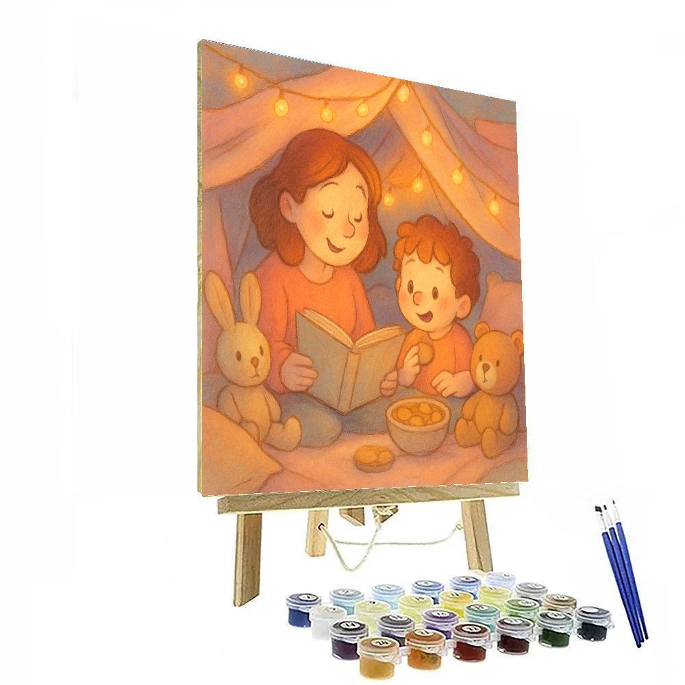 Pajama Pillow Fort Night Paint by numbers art