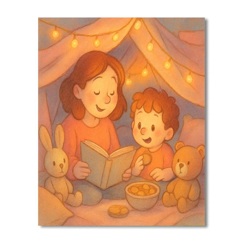 Pajama Pillow Fort Night Paint by numbers art