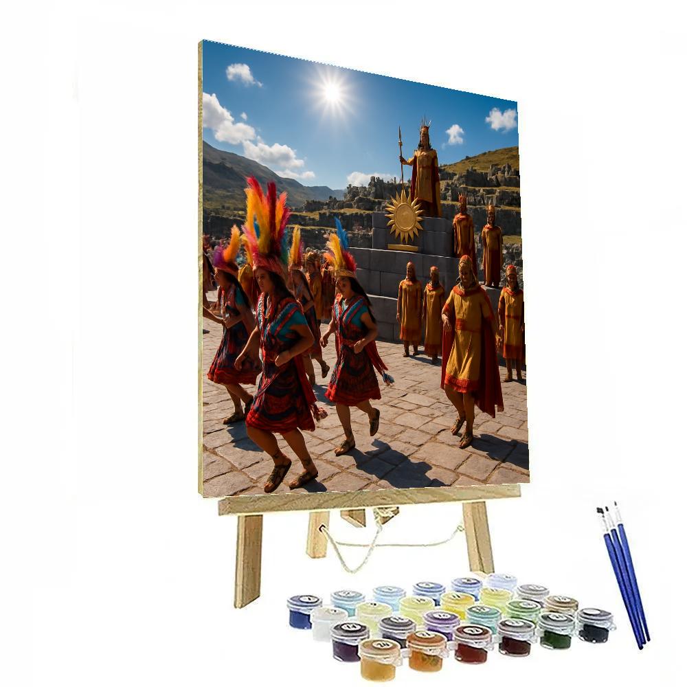 Inti Raymi Sun Festival Cusco paint by color