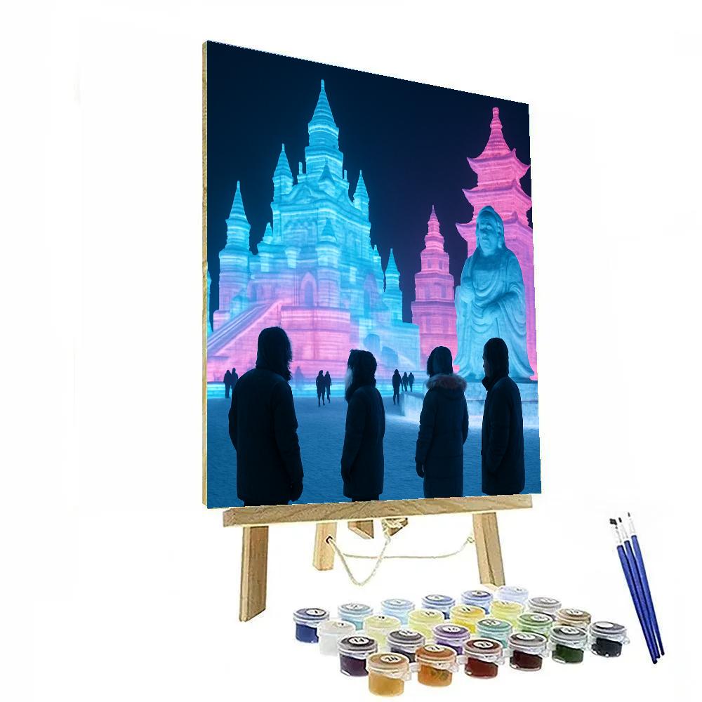Harbin Ice Sculpture Festival Night Numbered painting kits