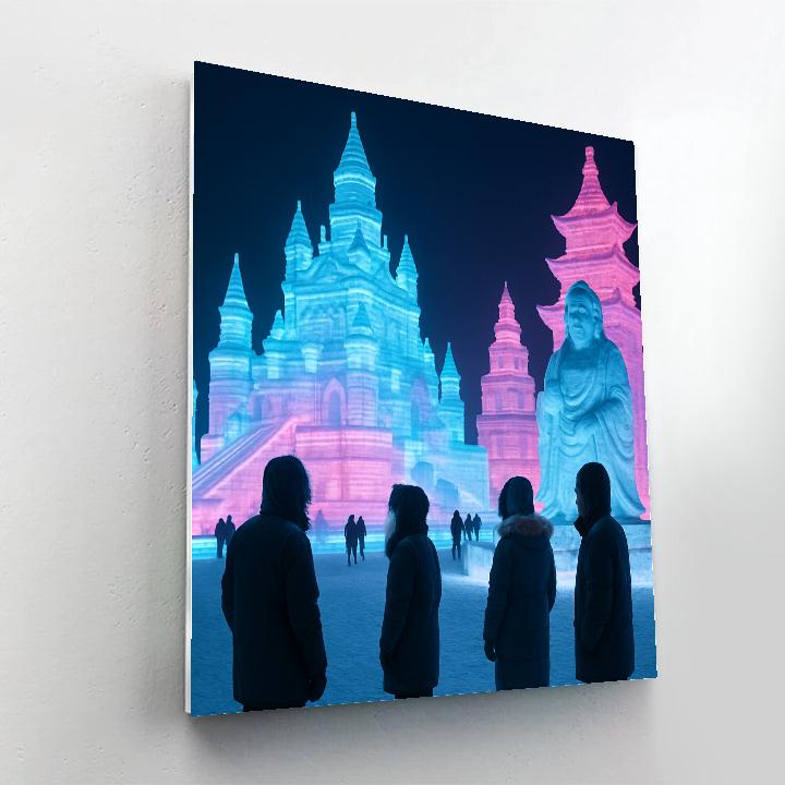 Harbin Ice Sculpture Festival Night Numbered painting kits