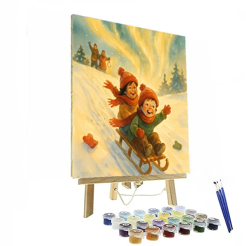 Starry Sledding Ridge paint by numbers