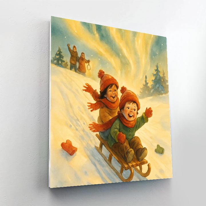 Starry Sledding Ridge paint by numbers
