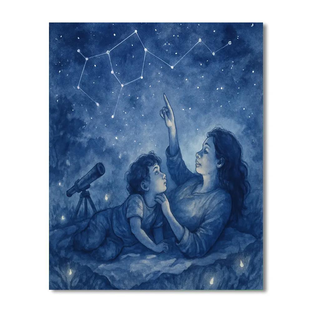 Backyard Stargazing Blanket Number painting