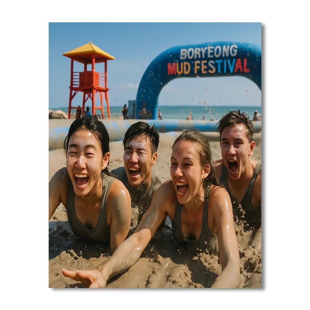 Boryeong Mud Festival Splash Paint by numbers art