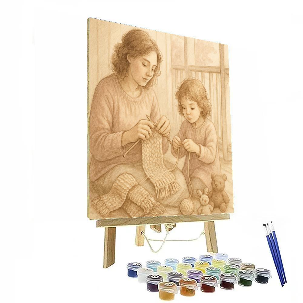Knitting Warmth Circle Numbered painting kits
