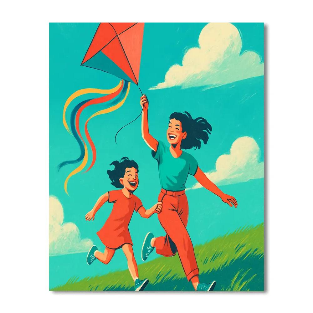 Sunset Kite Flying Bond Painting by numbers kit