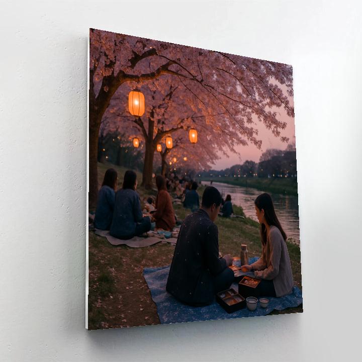 Cherry Blossom Hanami Picnic Paint by numbers art
