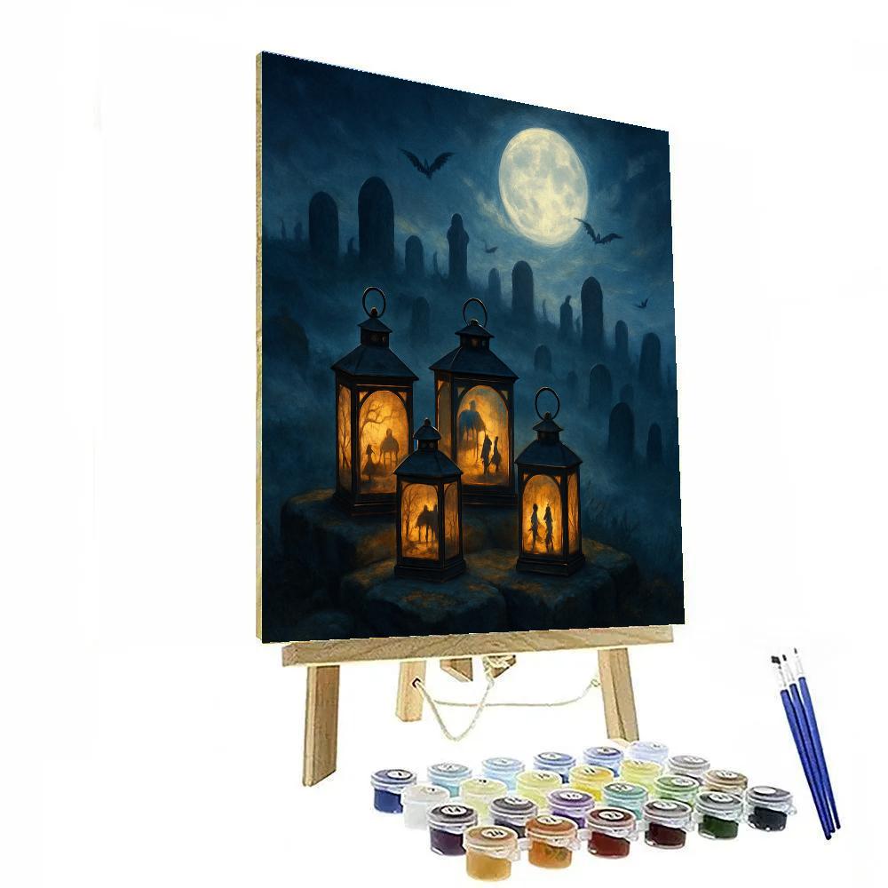 Glow Of The Grave Lanterns Paint by numbers art