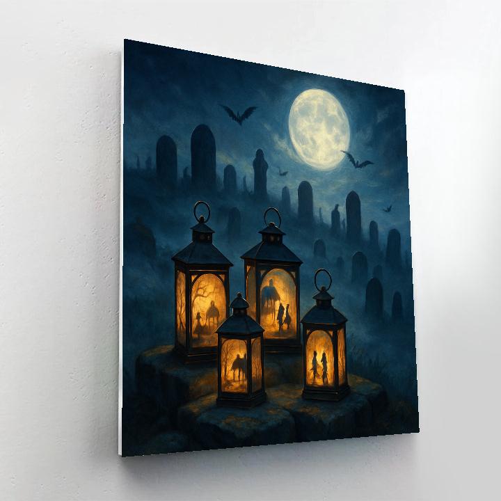 Glow Of The Grave Lanterns Paint by numbers art