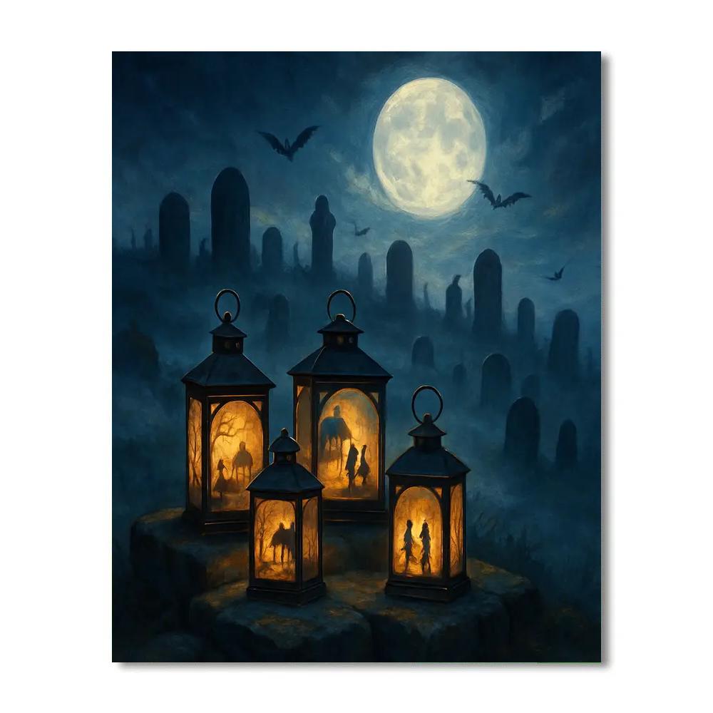 Glow Of The Grave Lanterns Paint by numbers art
