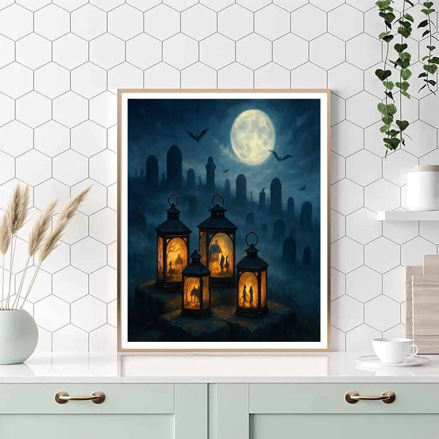Glow Of The Grave Lanterns Paint by numbers art