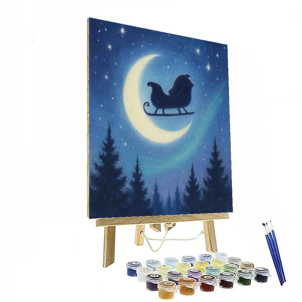 Moonlit Sleigh Silhouette paint by color