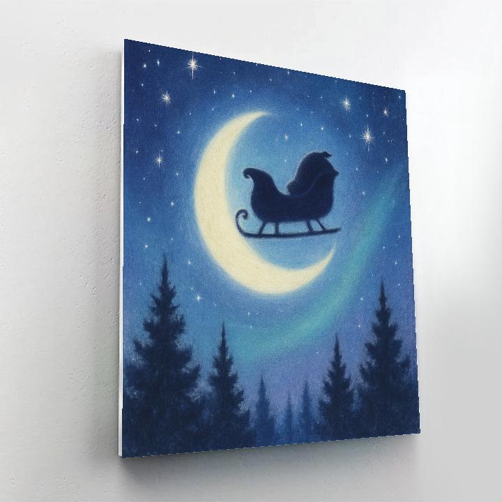 Moonlit Sleigh Silhouette paint by color
