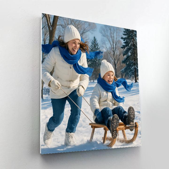 Snow Day Sled Ride paint by color