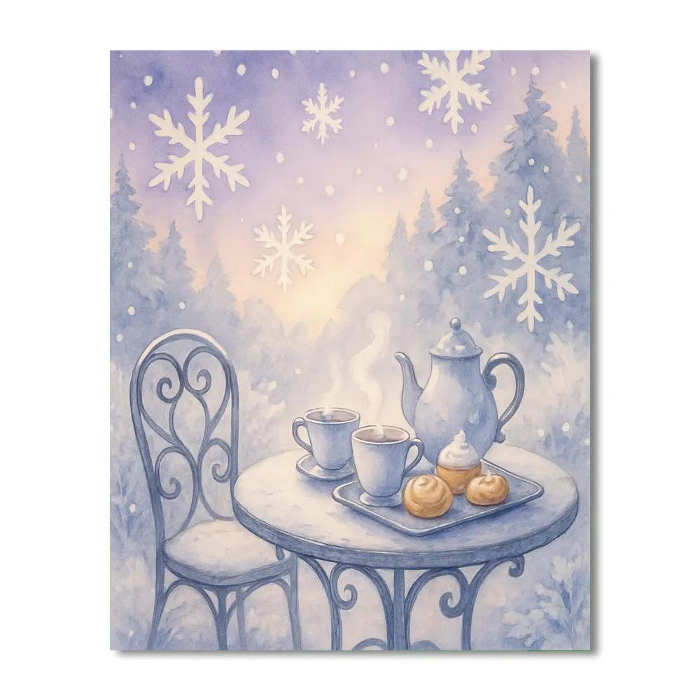 Snowflake Tea Garden Paint by numbers art