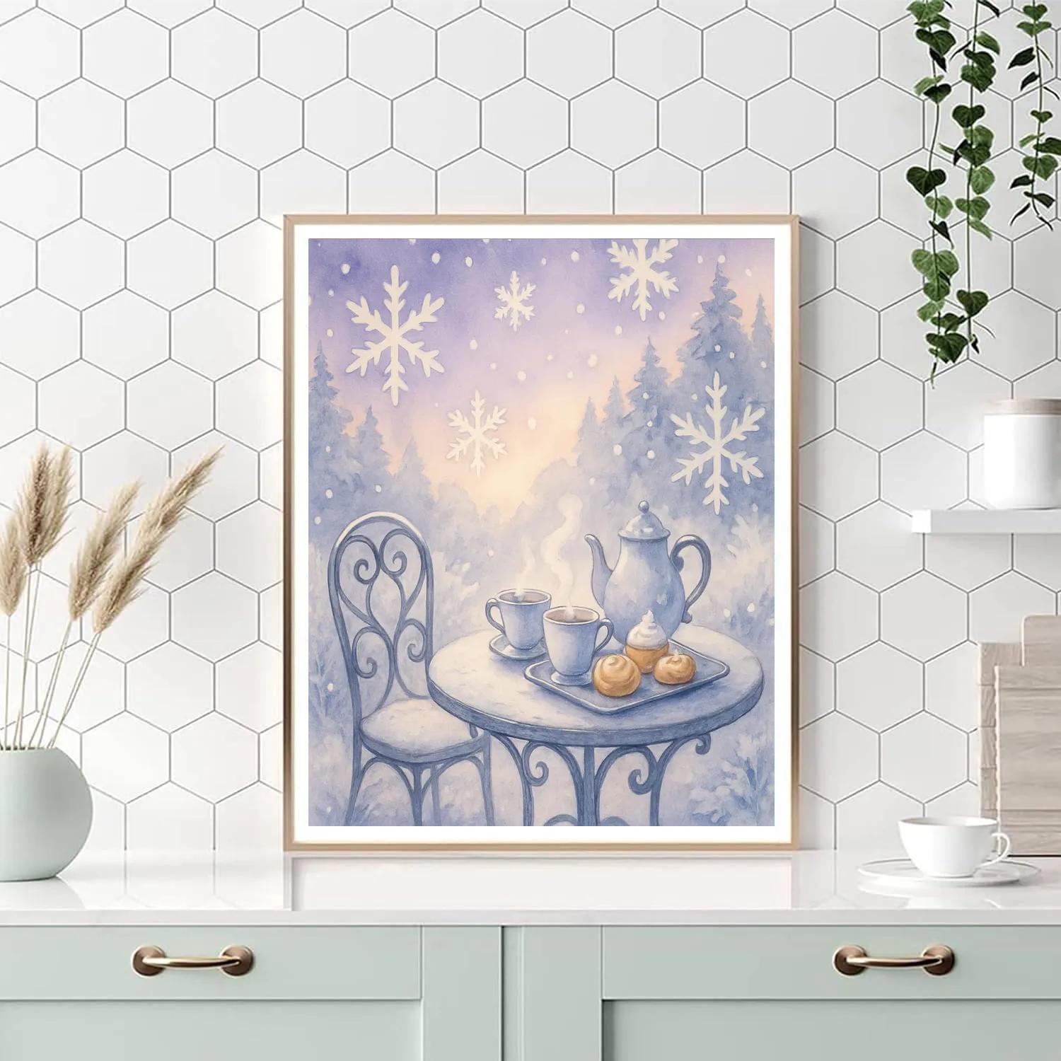 Snowflake Tea Garden Paint by numbers art