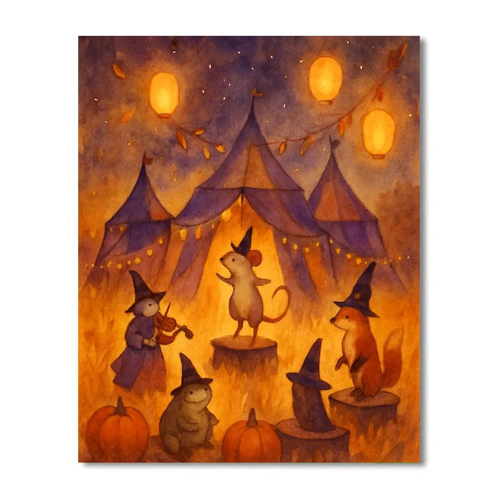 Lantern Circus At Dusk Number painting
