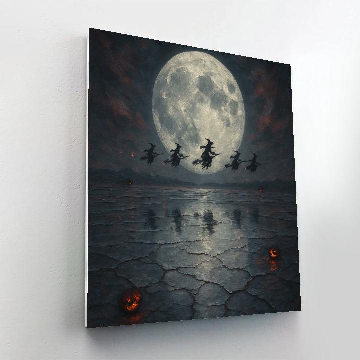 Moonrise Over Salt Flats paint by numbers