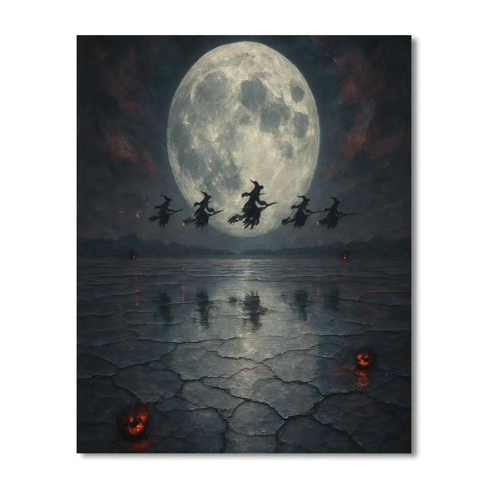 Moonrise Over Salt Flats paint by numbers