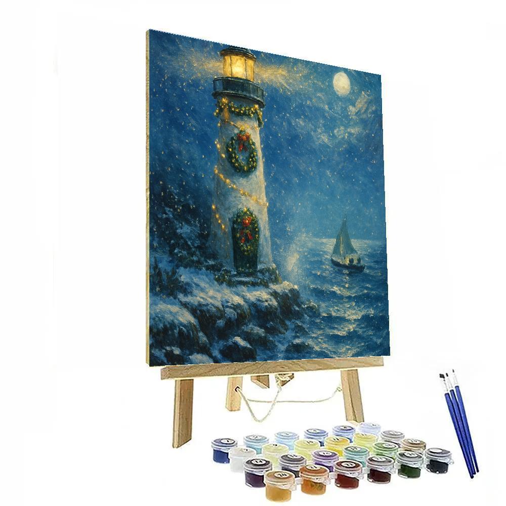 Festive Lighthouse Beacon DIY paint by numbers