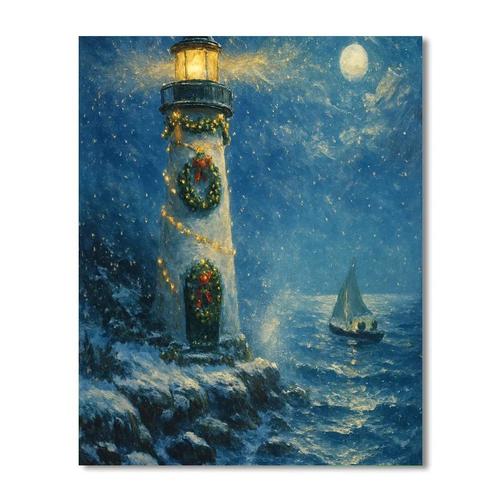 Festive Lighthouse Beacon DIY paint by numbers