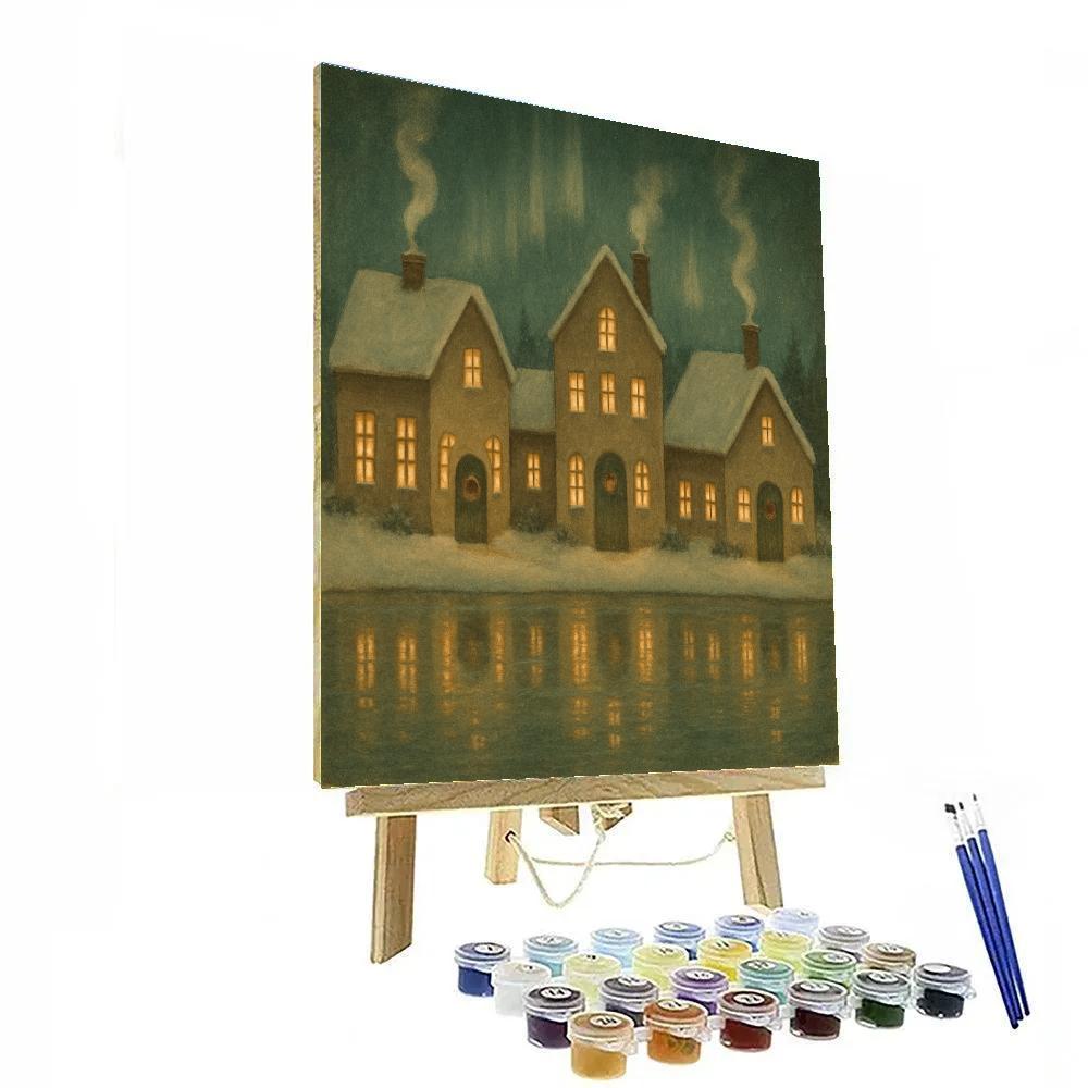 Polar Night Candle Row paint by number