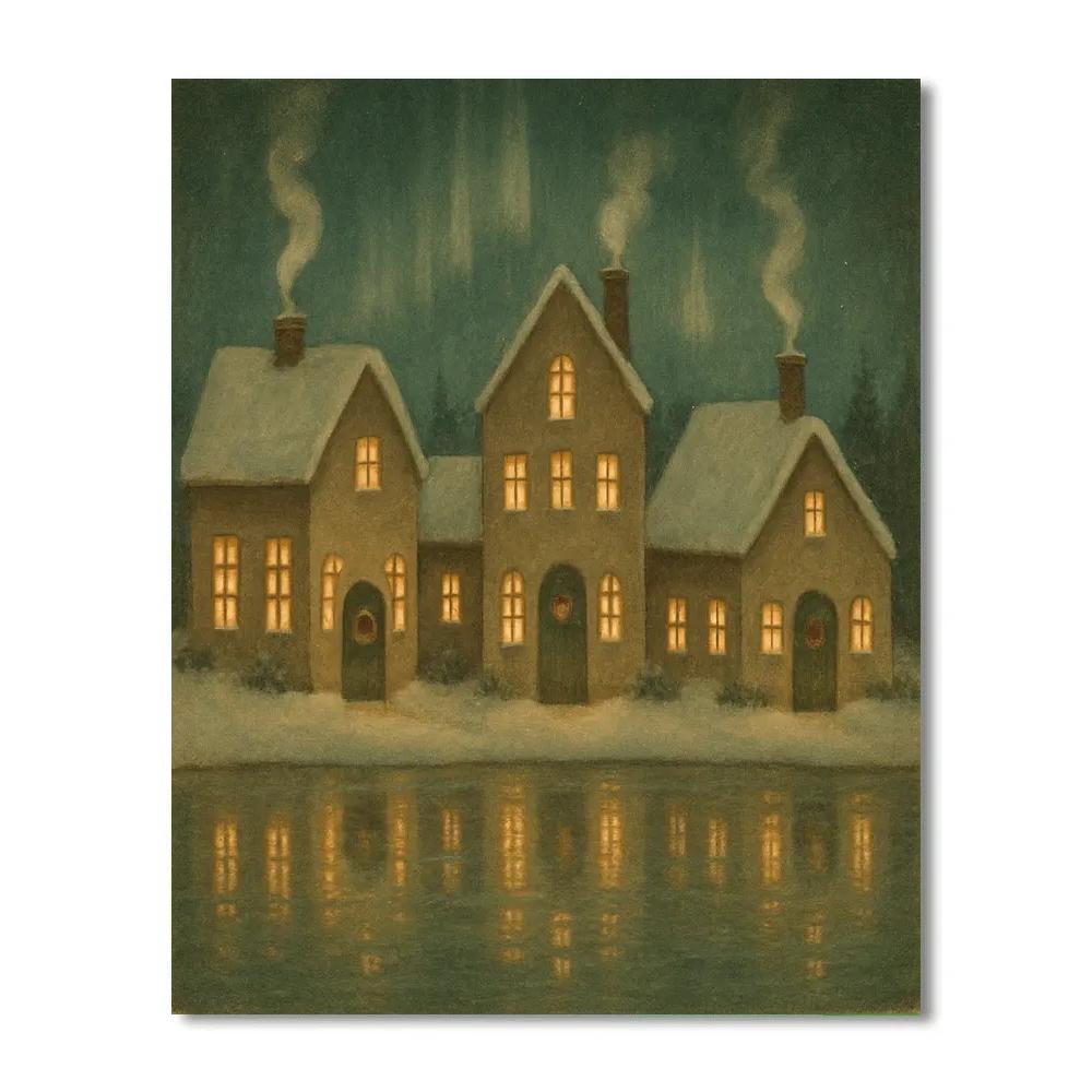 Polar Night Candle Row paint by number