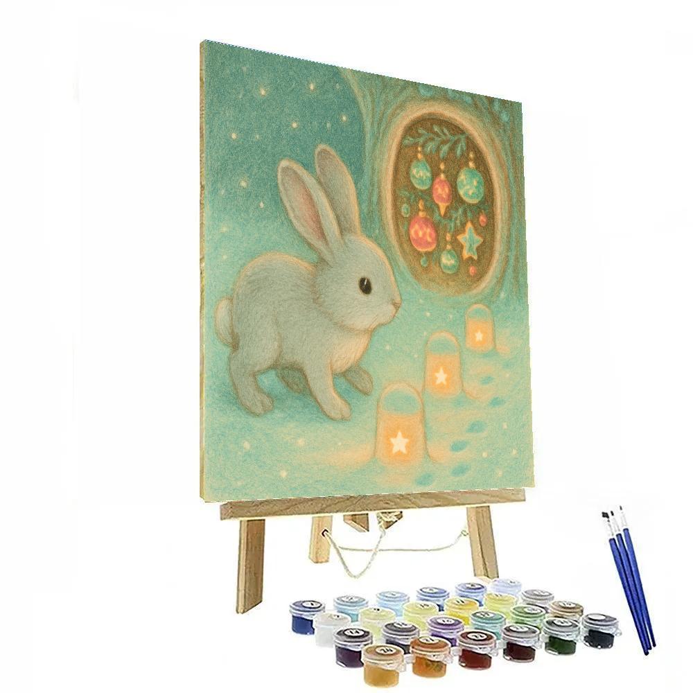 Snow Lantern Rabbit Path DIY paint by numbers