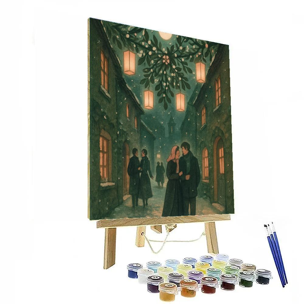 Mistletoe Lantern Alley Number painting