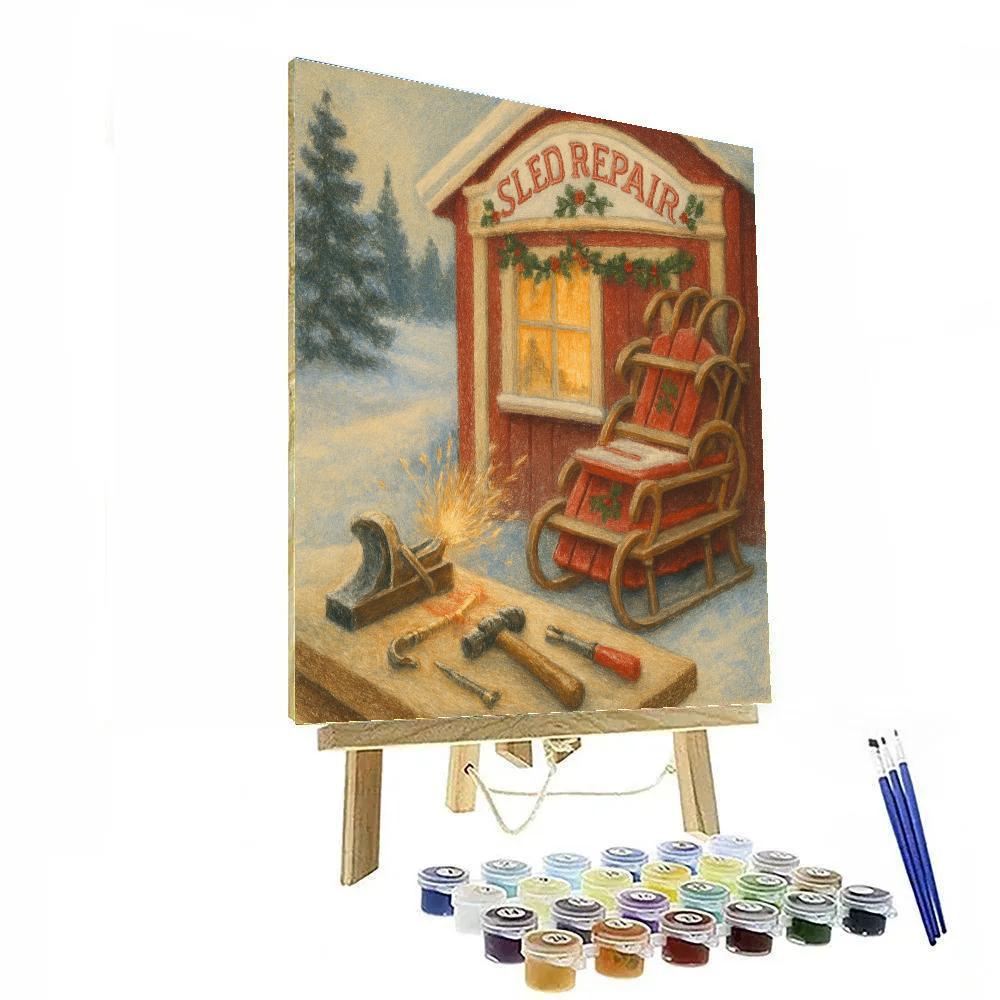 Little Red Sled Shop painting number kit